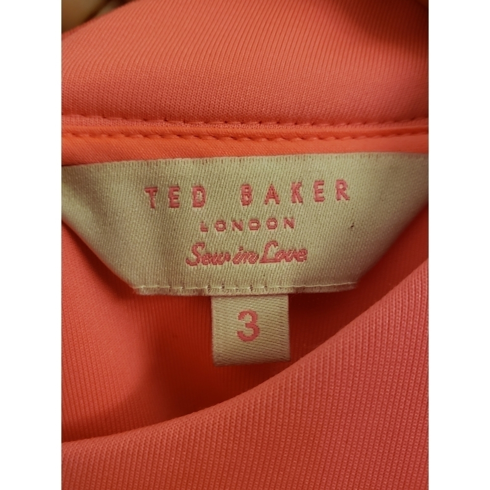 Ted Baker Nistee Side Pleat Neon Pink Flare Skater Dress - Picture 5 of 9